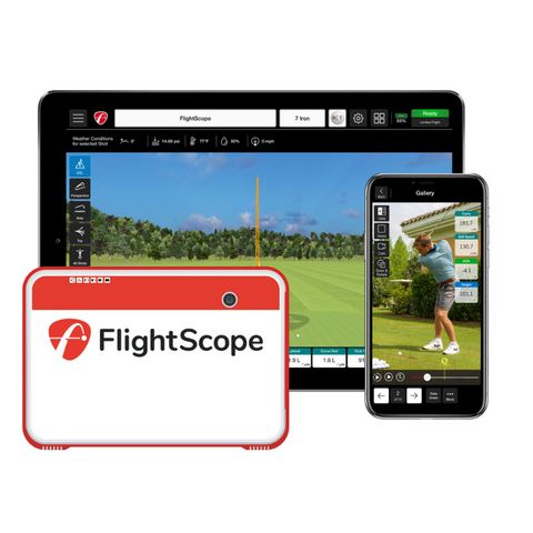 FlightScope Mevo+ Launch Monitor front view iPhone.