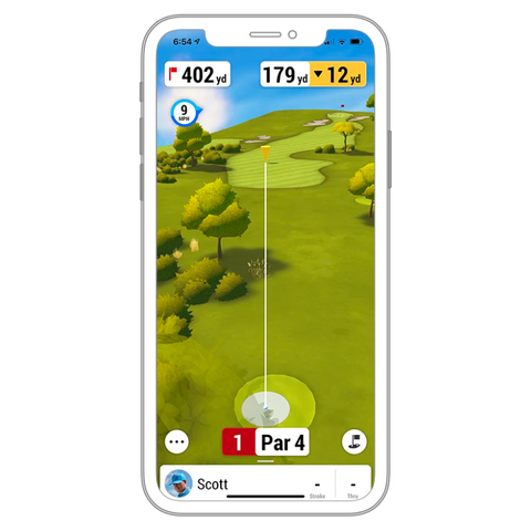 Garmin Approach R10 virtual courses user interface.