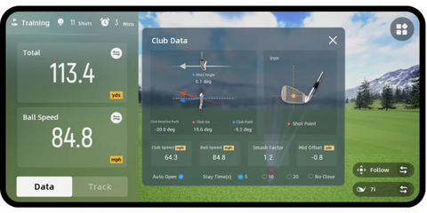 GolfJoy GDS Plus Launch Monitor data points.