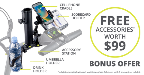Motocaddy M3 GPS DHC Electric Caddy free accessories.