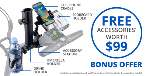 Motocaddy M5 GPS DHC Electric Caddy free accessories.