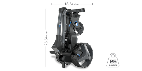Motocaddy M5 GPS DHC Electric Caddy specifications.