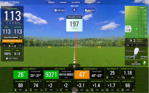 SkyTrak Practice Randomizer user interface.