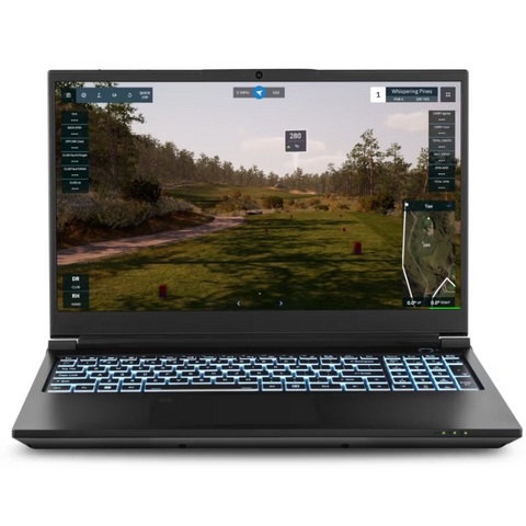 SurfThing M1 Golf Simulator Laptop 1080p graphics with golf simulation software.
