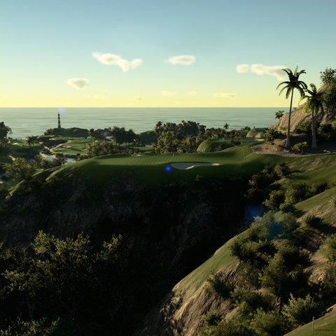 The Golf Club 2019 Golf Simulator Software ocean view course.