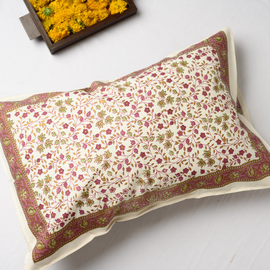Cotton Pillow Cover Purple Brown Jaal Gold Print (6772659650659)