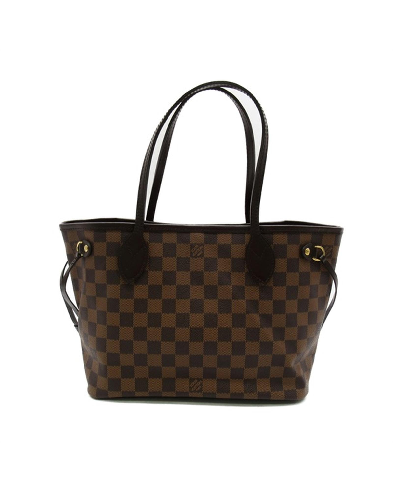 image of Louis Vuitton Women's Authentic Pre-Owned Louis Vuitton Damier Ebene Neverfull PM Bag in Brown