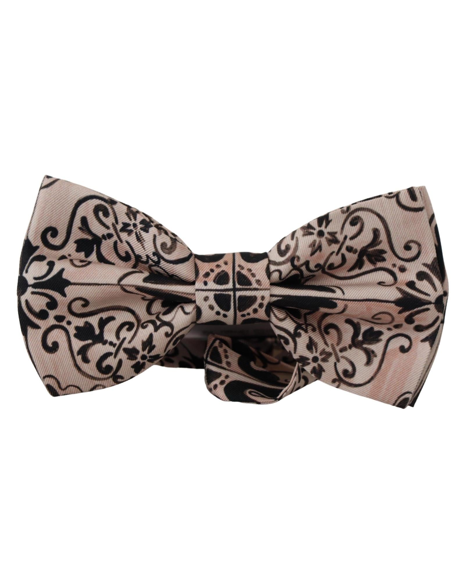 image of Dolce & Gabbana Men's Multicolor Pattern 100% Silk Neck Papillon Bow Tie