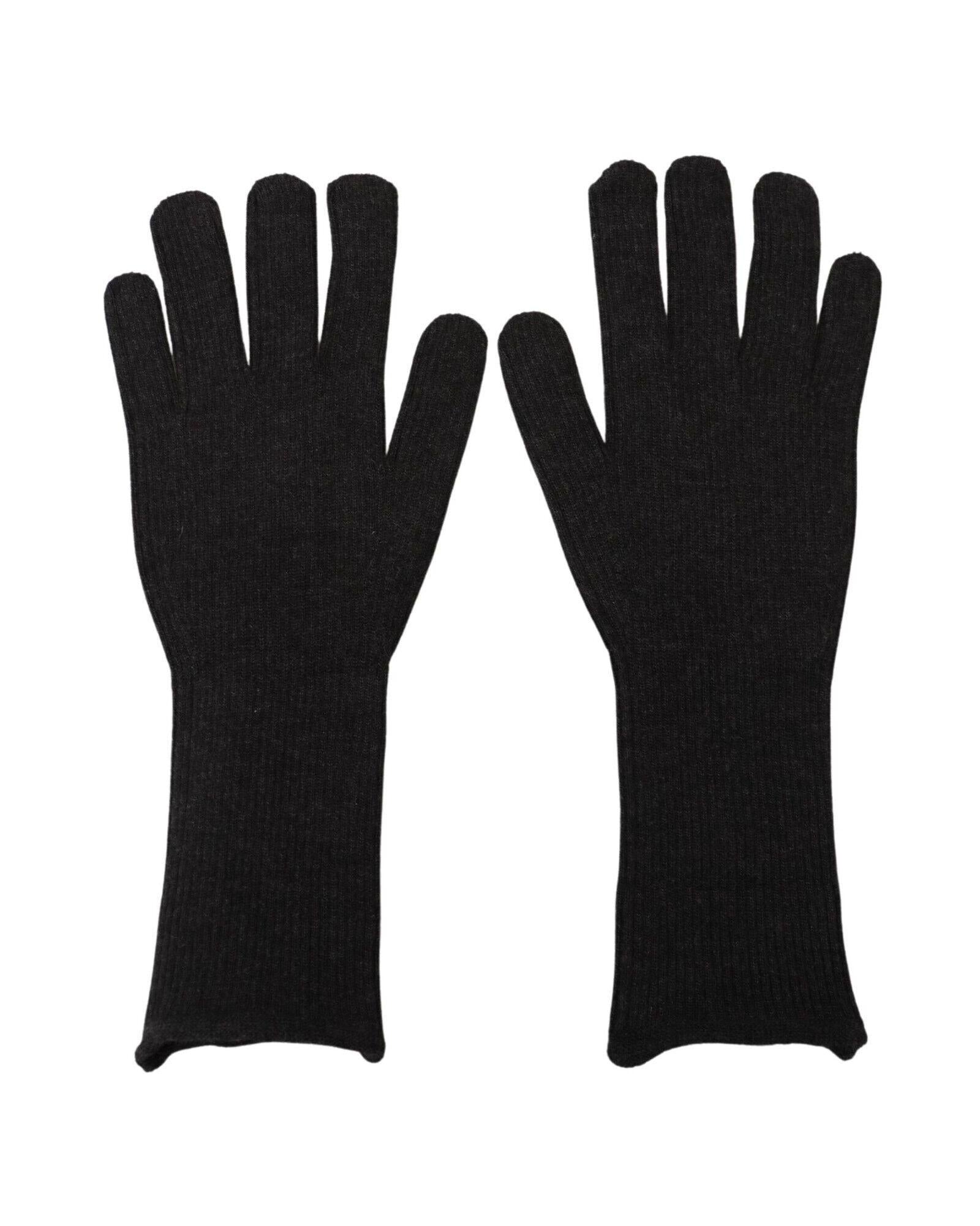 image of Dolce & Gabbana Men's Black Cashmere Silk Hands Mitten  Gloves