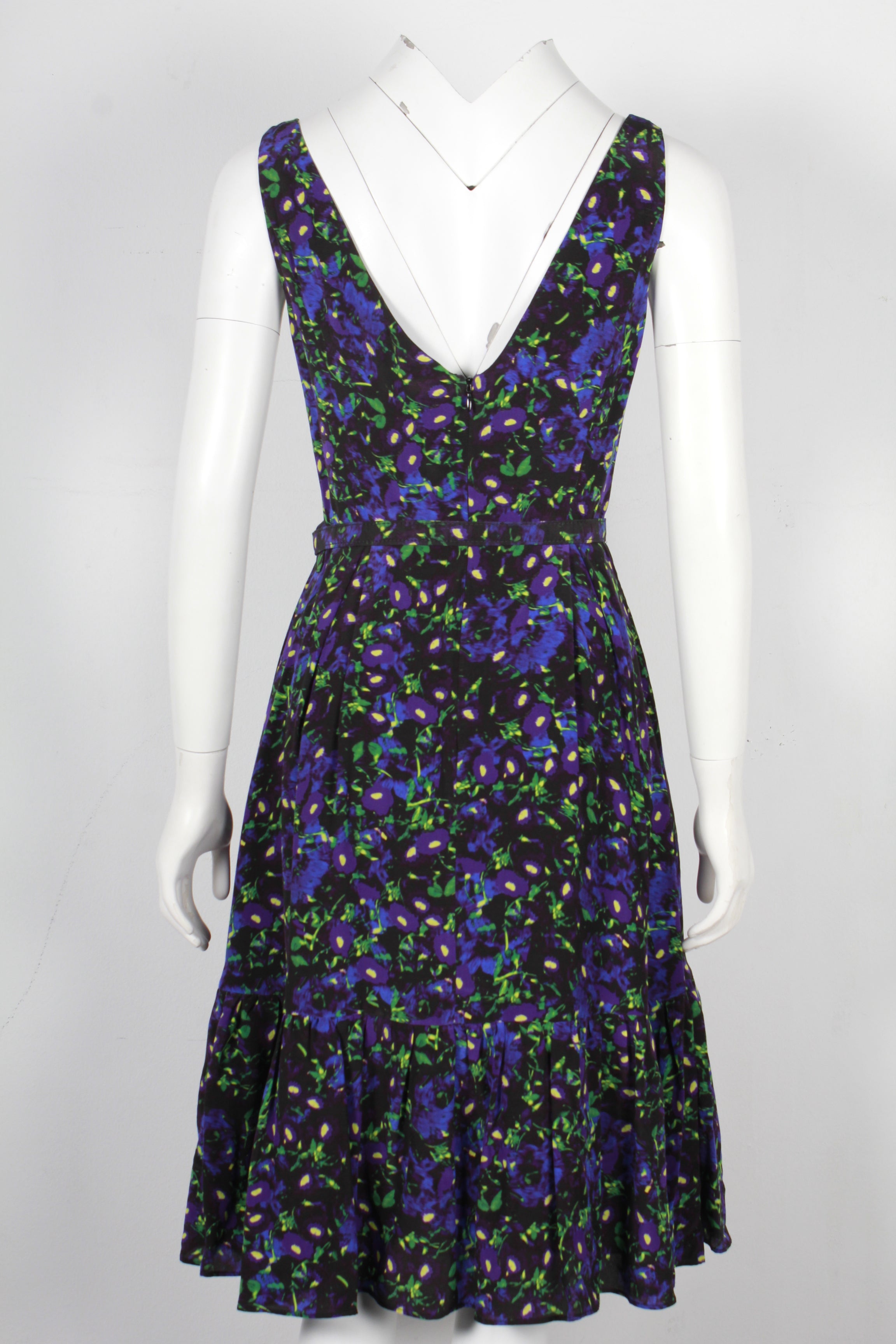 Image of Erdem Indigo Floral Dress with Belt