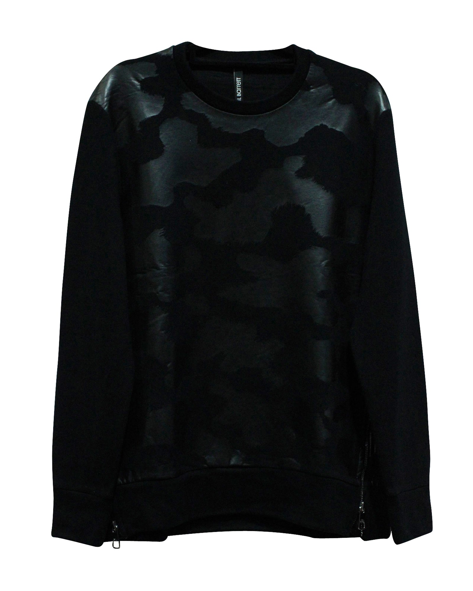 Image of Neil Barrett Camouflage Tonal Patch Sweatshirt in Black Lyocell