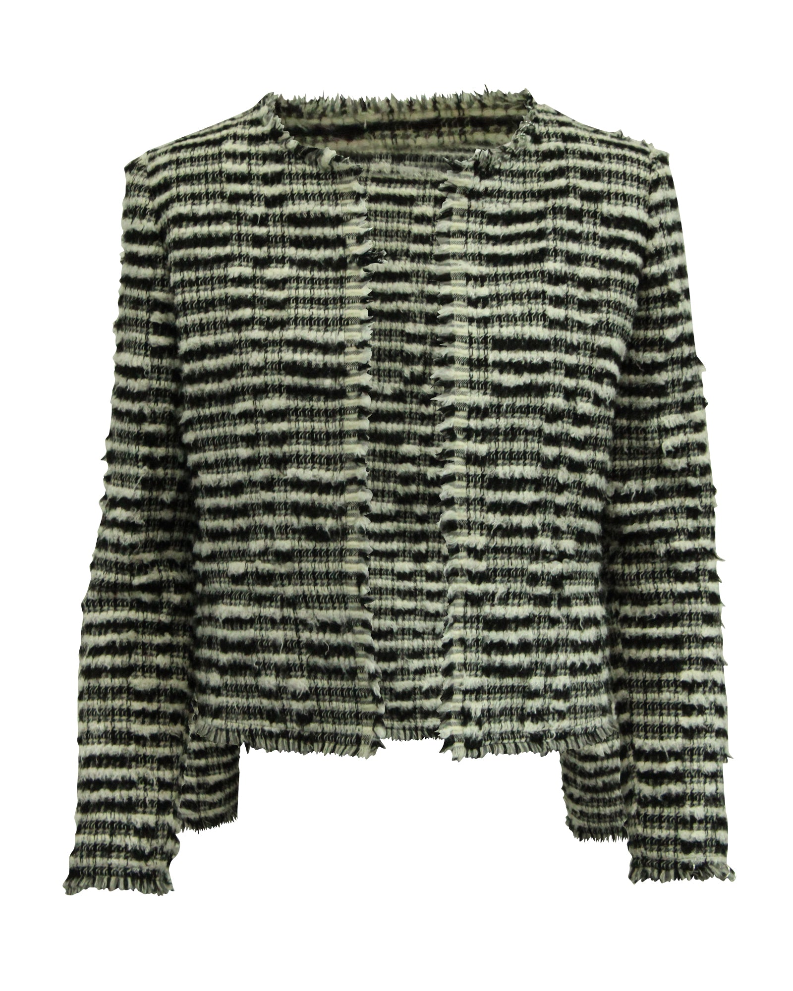 image of Iro Emotion Tweed Jacket in Black Wool