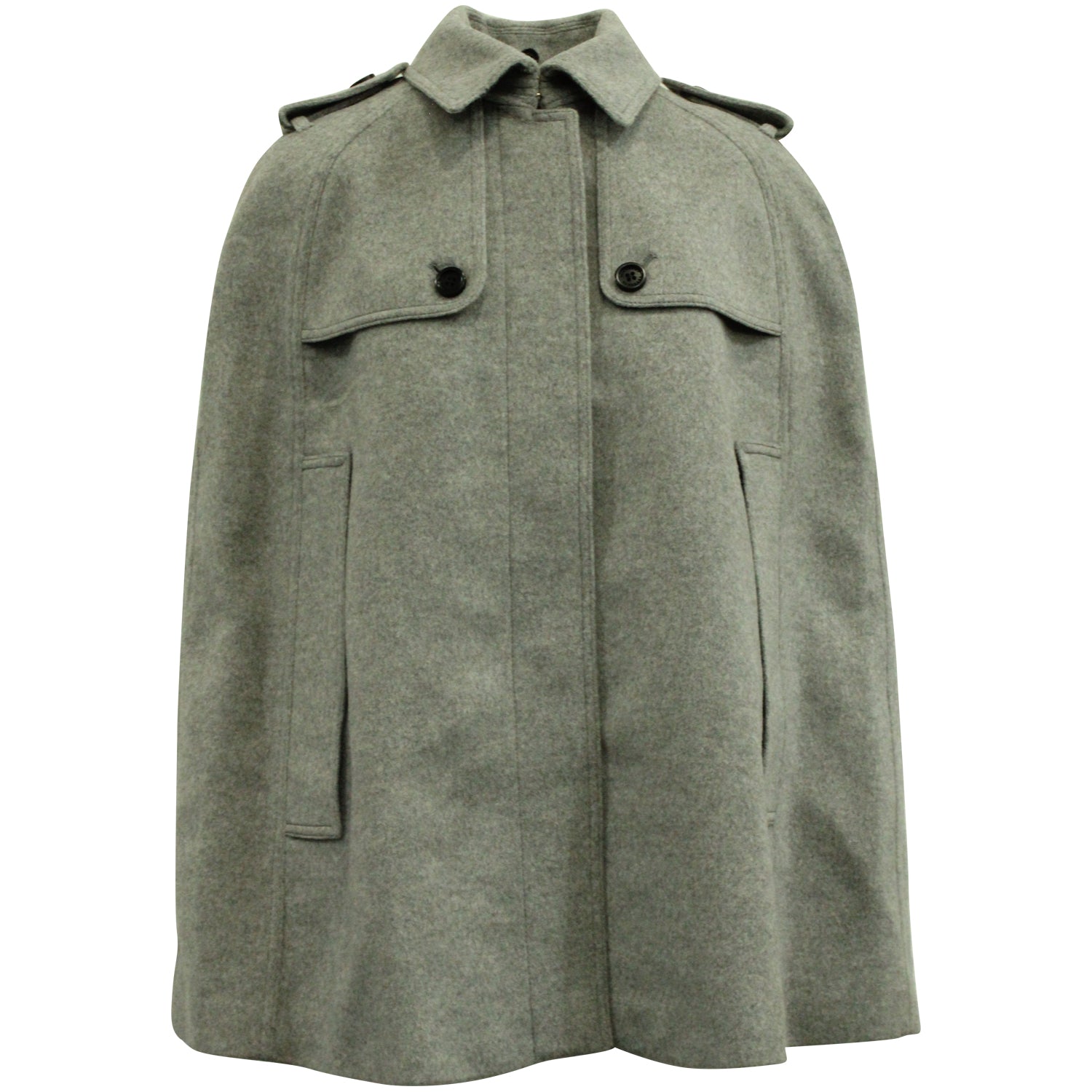 Image of Burberry Trench Cape in Grey Cashmere