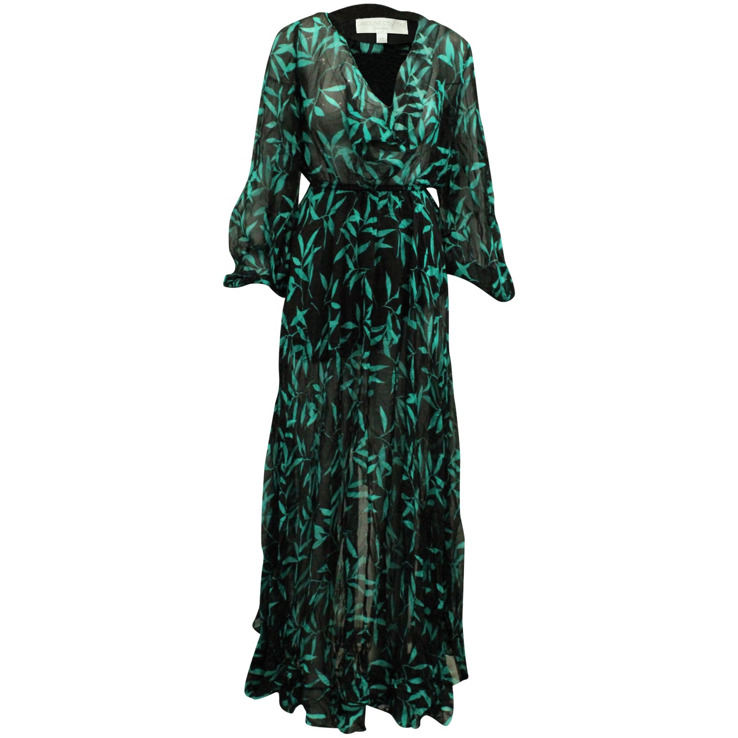 image of Caroline Constas Olivia Gown in Green Silk