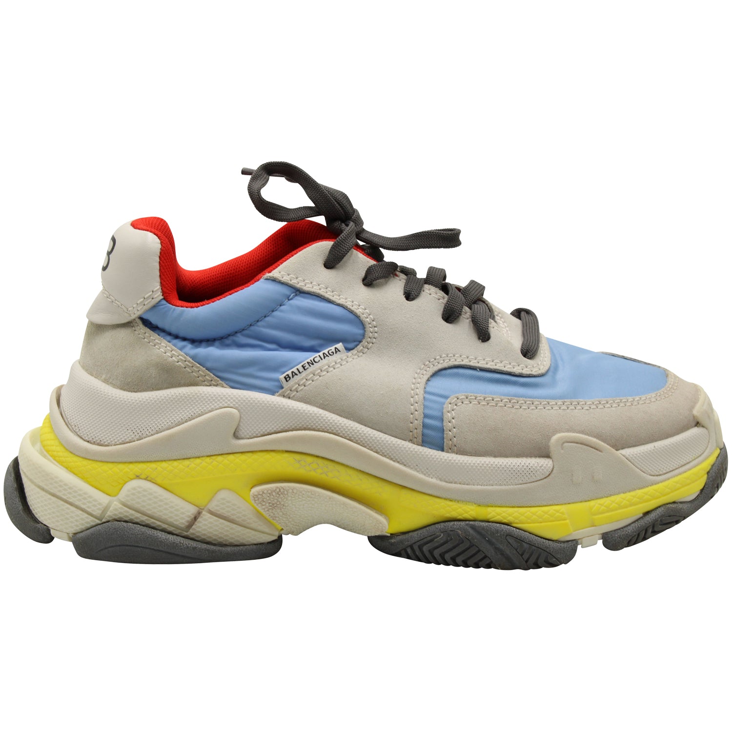 image of Balenciaga Triple S Trainers in Multicolor Suede