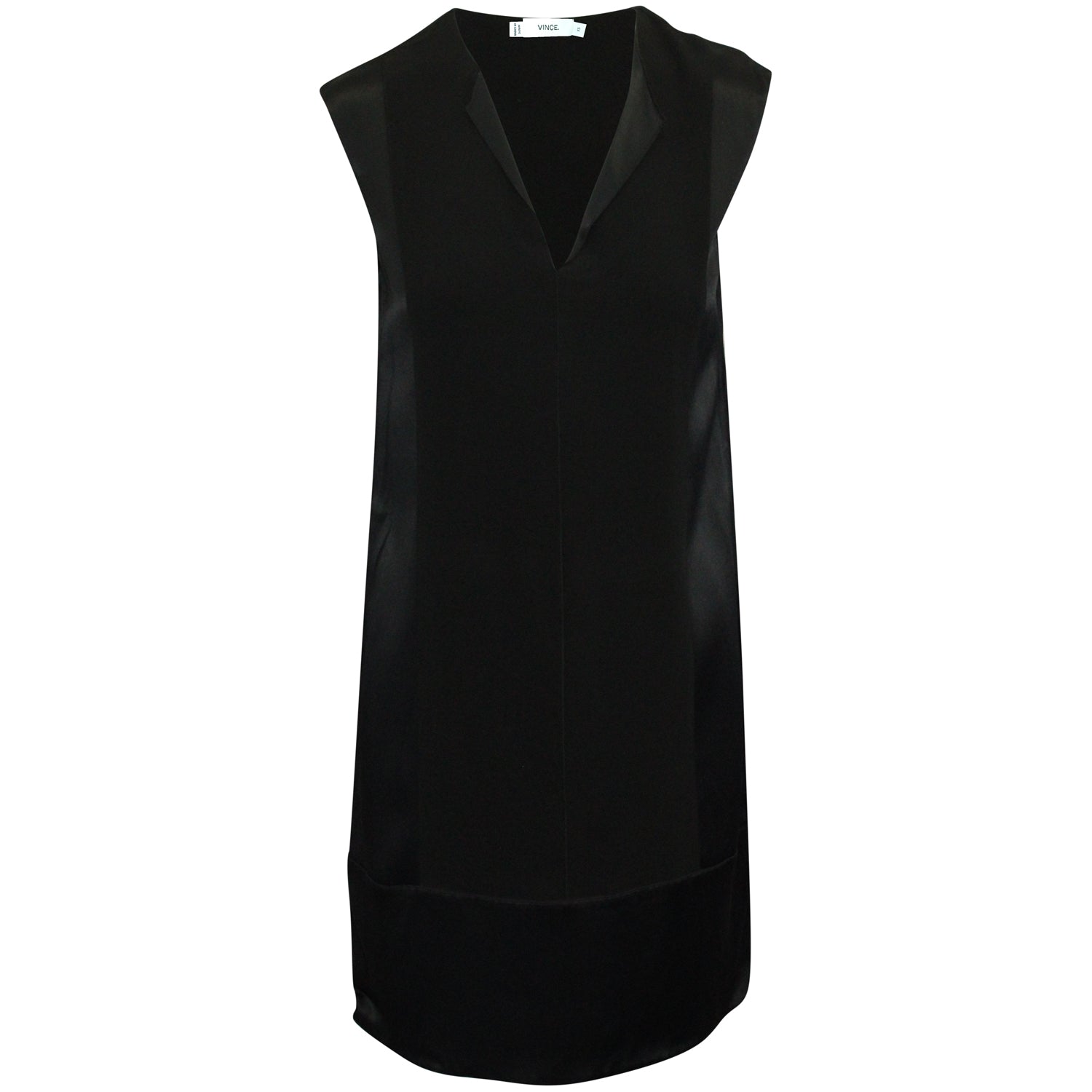 image of Vince Paneled Mini Dress in Black Viscose