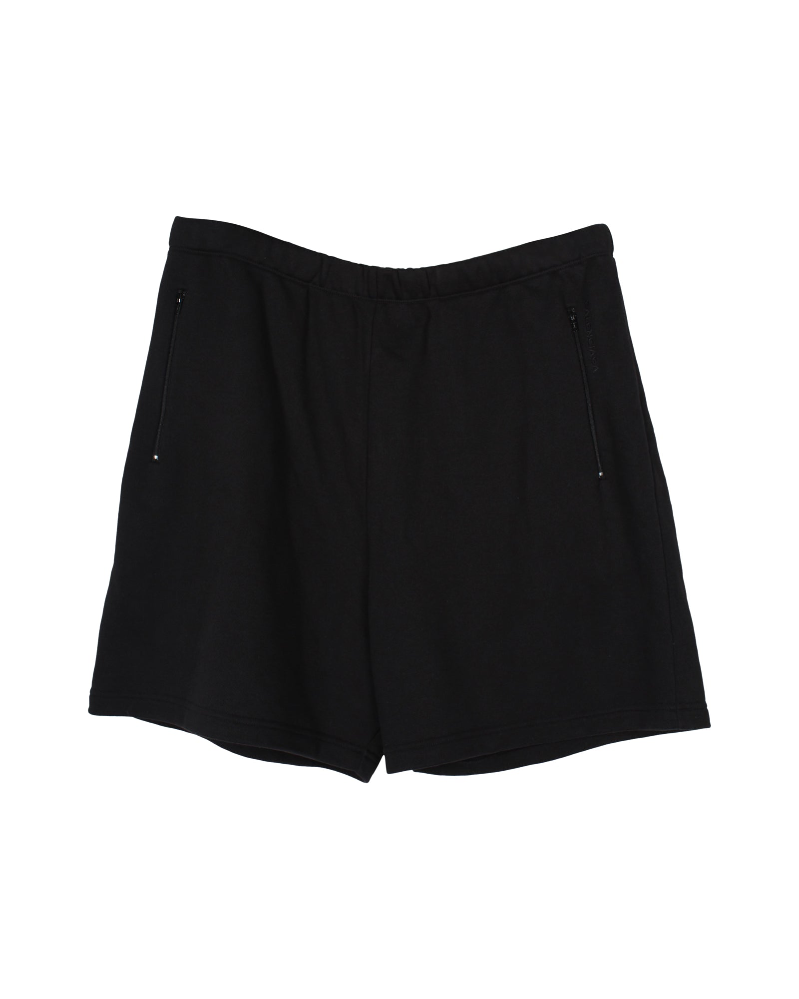 image of Balenciaga Zipped Pocket Shorts in Black Cotton