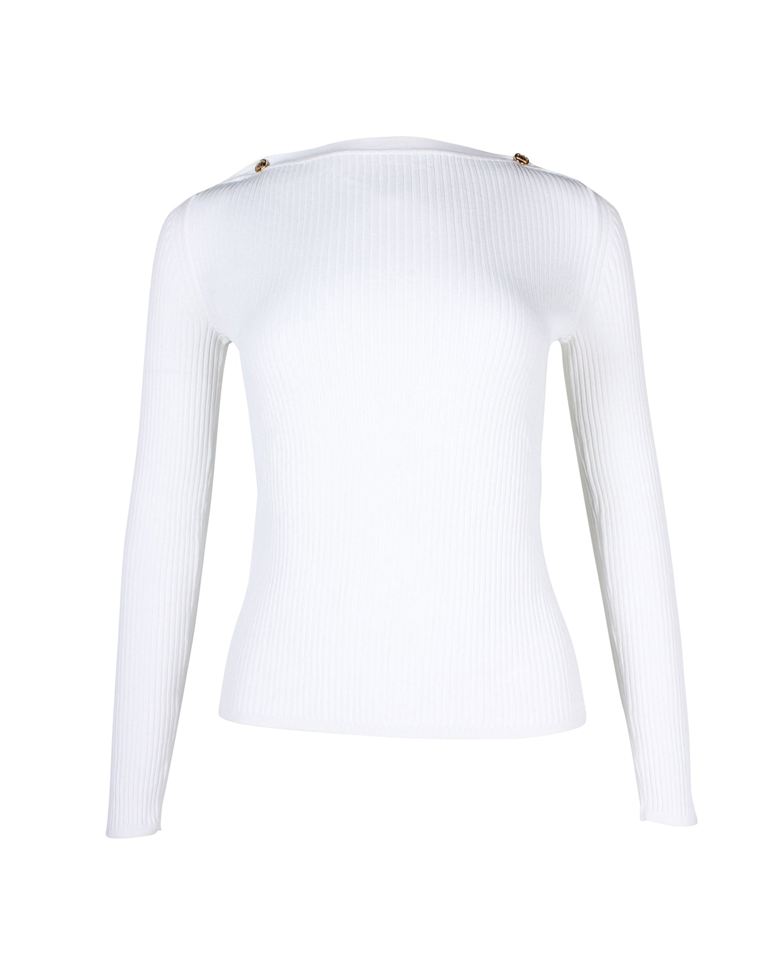 Image of Max Mara Odino Ribbed Top in White Viscose