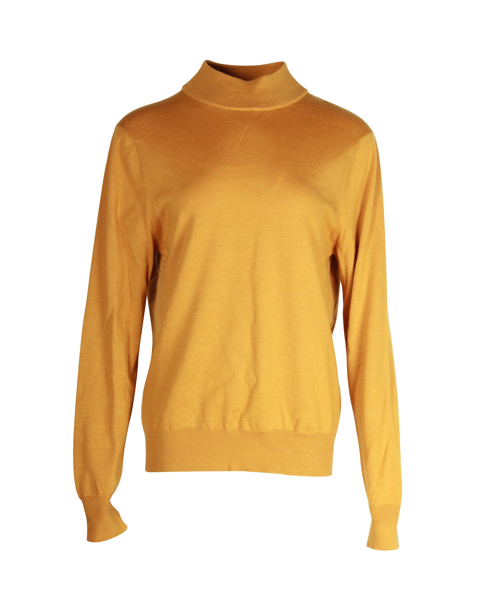 Image of Sandro Paris Funnel-Neck Sweater in Yellow Wool