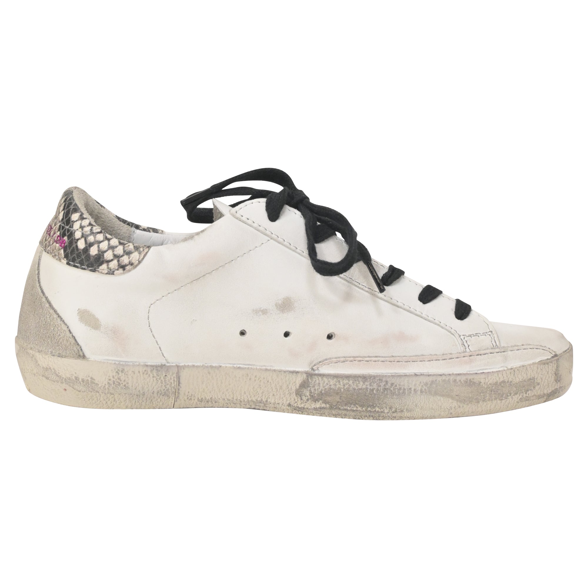 image of Golden Goose Superstar Low Top Sneakers in White Leather