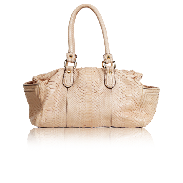 image of ZAGLIANI Pastel Pink Snakeskin Shoulder Bag