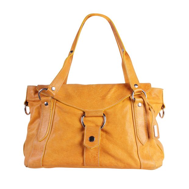 image of MIU MIU Yellow Leather Shoulder Bag