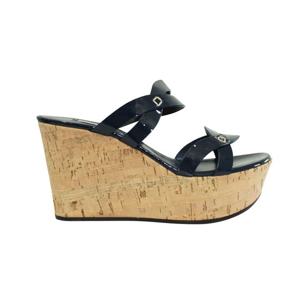 image of CASADEI Wedges with Navy Blue Straps