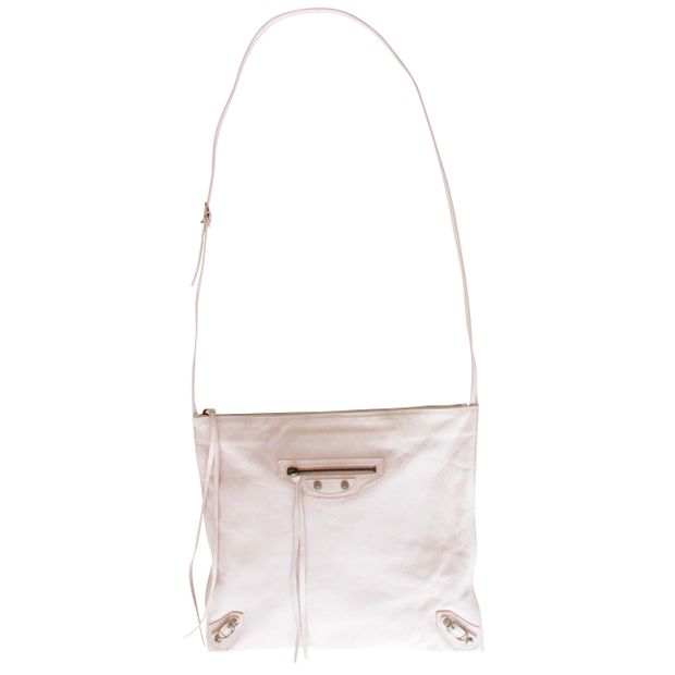 Image of BALENCIAGA White Papier Messenger Bag