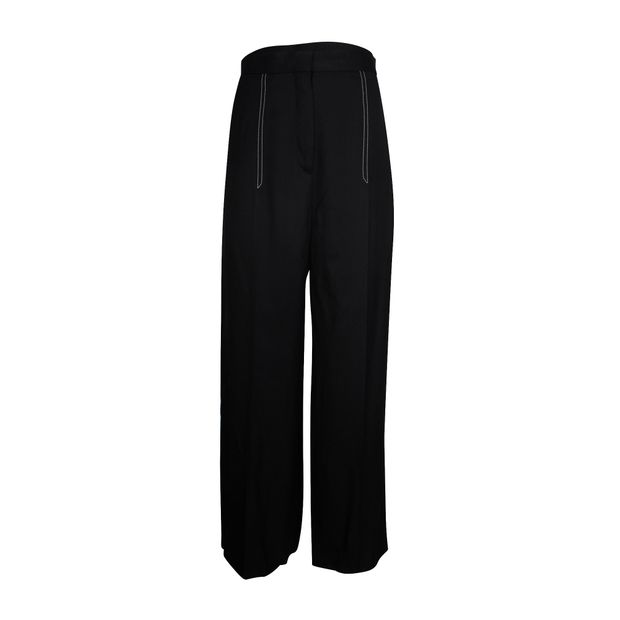 image of Sandro Straight-Leg Pants in Black Viscose