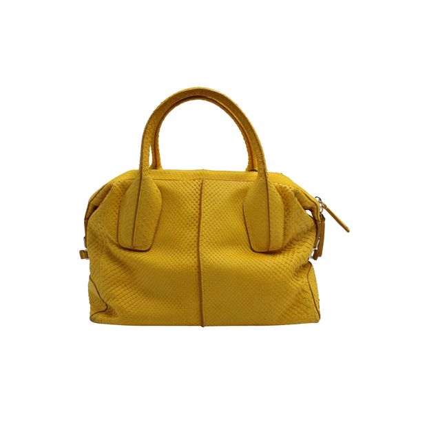 Image of Tod'S Yellow Python D-Styling Bauletto Bag