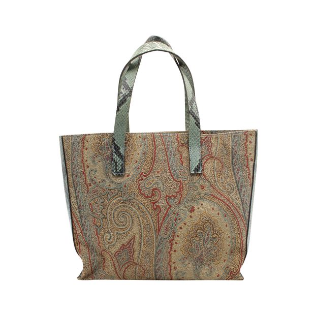 image of Etro Snake & Paisley Print Handbag