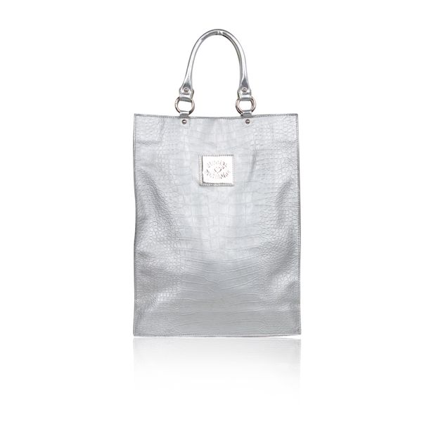 image of CONTEMPORARY DESIGNER Blugirl Blumarine Silver Croc Effect Shopper