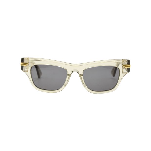 Image of Bottega Veneta Mitre Sunglasses in Beige Acetate