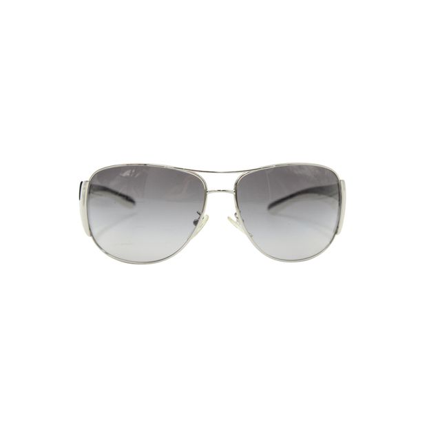 image of Black & White Aviator Sunglasses