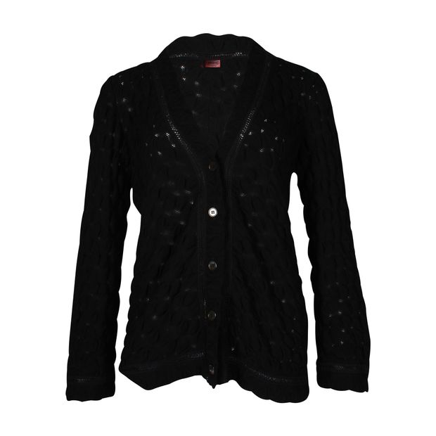 image of Missoni Button-Up Cardigan in Black Wool