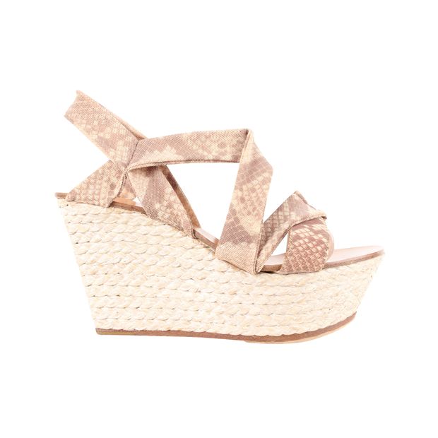 image of CASADEI Nude Animal Print Wedges