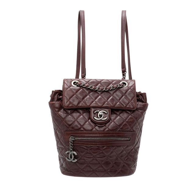 image of Chanel Paris-Salzburg Mountain Maroon Calfskin Leather Backpack