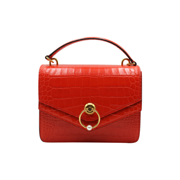 Image of Mulberry Orange Harlow Leather Satchel