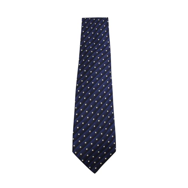 image of BVLGARI Bvlgari x Davide Pizzigoni Navy Blue Spot Tie