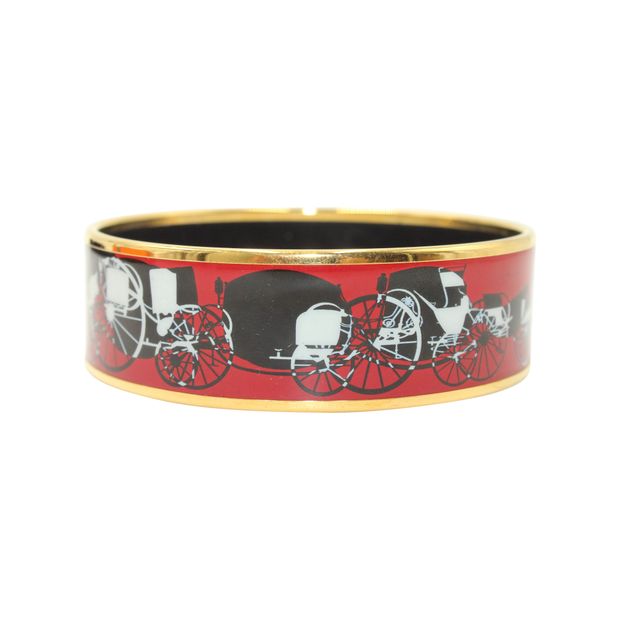 image of HermÃ¨s "Wheels Of CalÃ¨che" Bangle in Multicolor Enamel