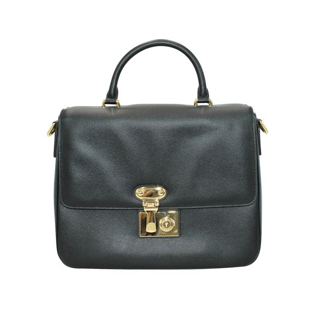 image of Dolce & Gabbana Black Miss Linda Saffiano Tote