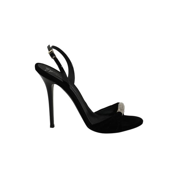 Image of Giuseppe Zanotti Sylvia Sandals in Black Velvet