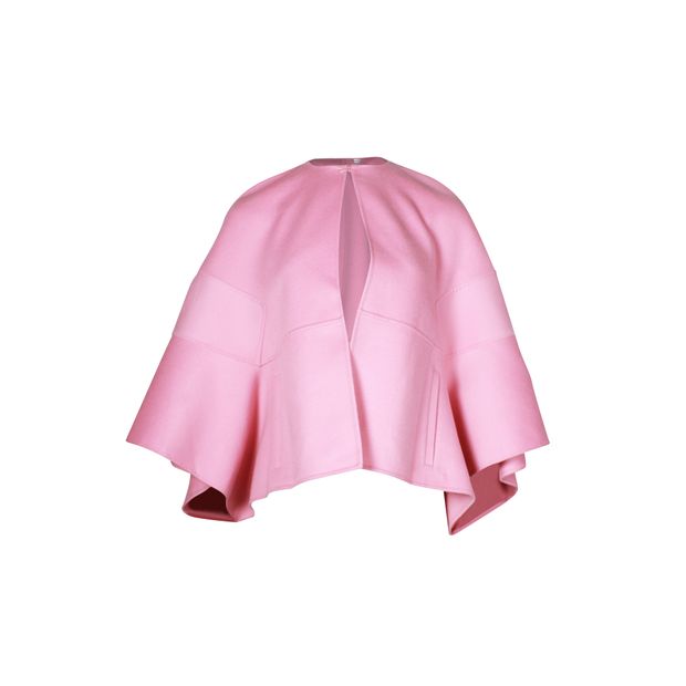 image of Valentino Garavani Cape Coat in Pink Wool