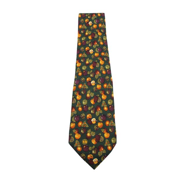 Image of VALENTINO Fruits Print Silk Tie