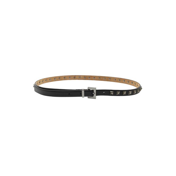 image of Valentino Rockstud Belt in Black Leather