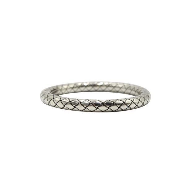 Image of Bottega Veneta Intrecciato Bracelet in Silver Metal