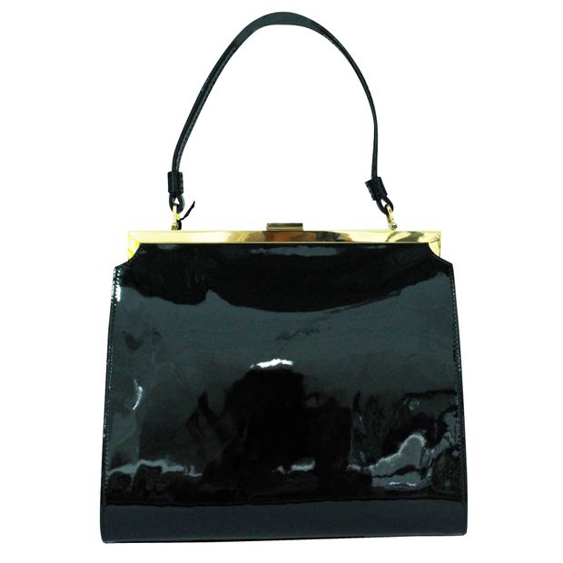 image of Mansur Gavriel Elegant Black Patent Leather Handbag