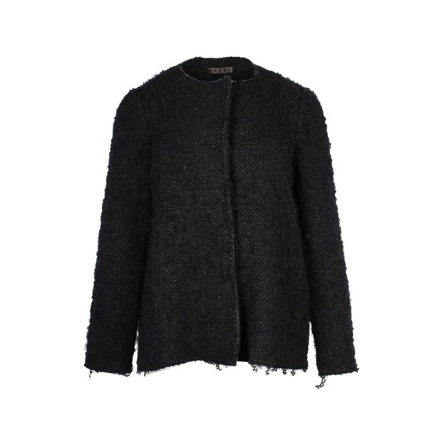 image of Marni Evening Jacket in Dark Green Wool