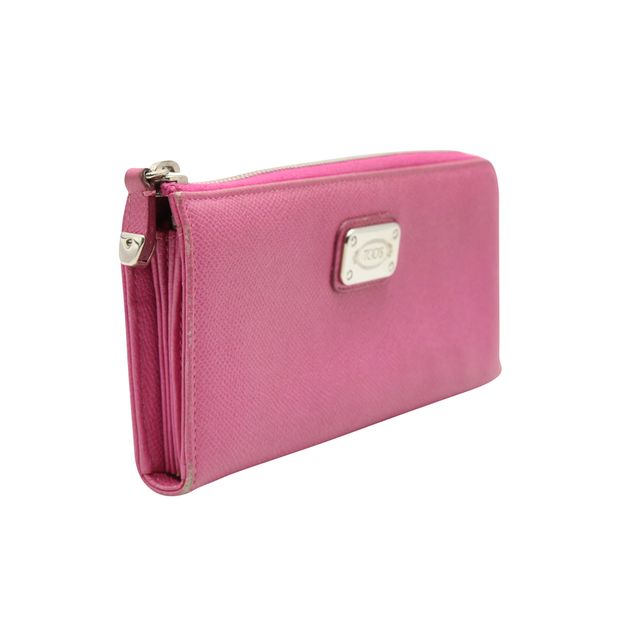 Image of Tod'S Pink Zip Around Wallet