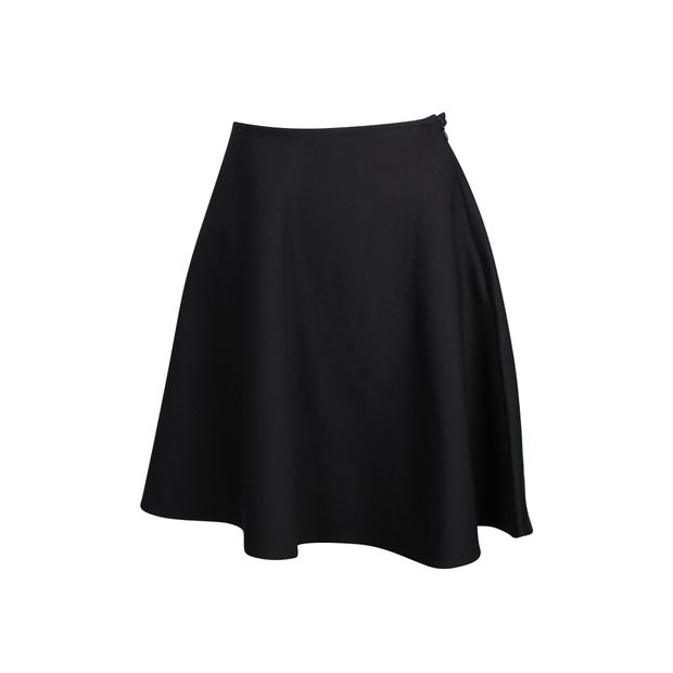 Image of Prada Mini Flared Skirt in Black Nylon